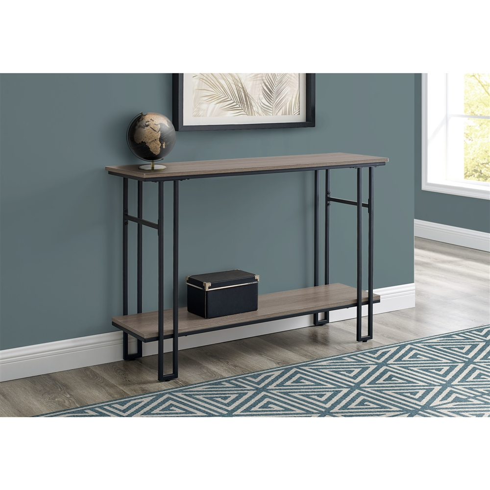 Monarch Specialties Console Table Taupe And Black Metal - 48-in L - Image 2