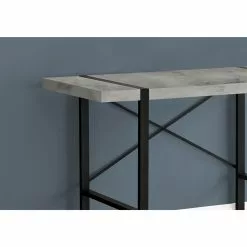 Monarch Specialties COMPUTER DESK - 48"L / GREY CONCRETE-LOOK / BLACK METAL