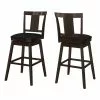 Monarch Specialties Upholstered Bar Stool, Espresso/Black, 2-Pack