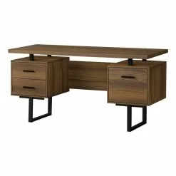 Monarch Specialties COMPUTER DESK - 60"L / WALNUT / BLACK METAL