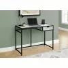 Monarch Specialties COMPUTER DESK - 42"L / WHITE MARBLE-LOOK / BLACK METAL