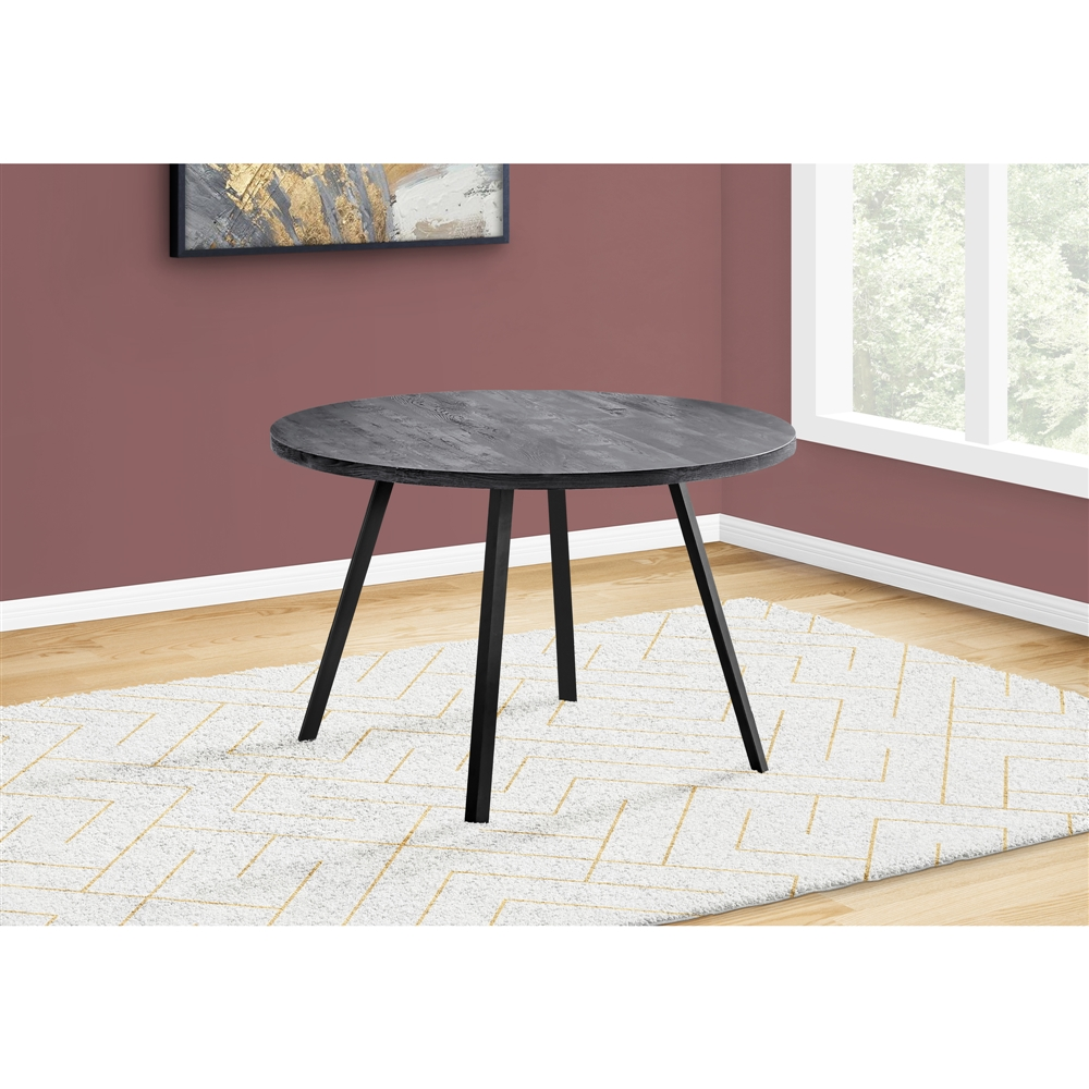 Monarch Specialties Round Fixed Standard Dining Table, Composite Top With Metal Base, Black - Image 4
