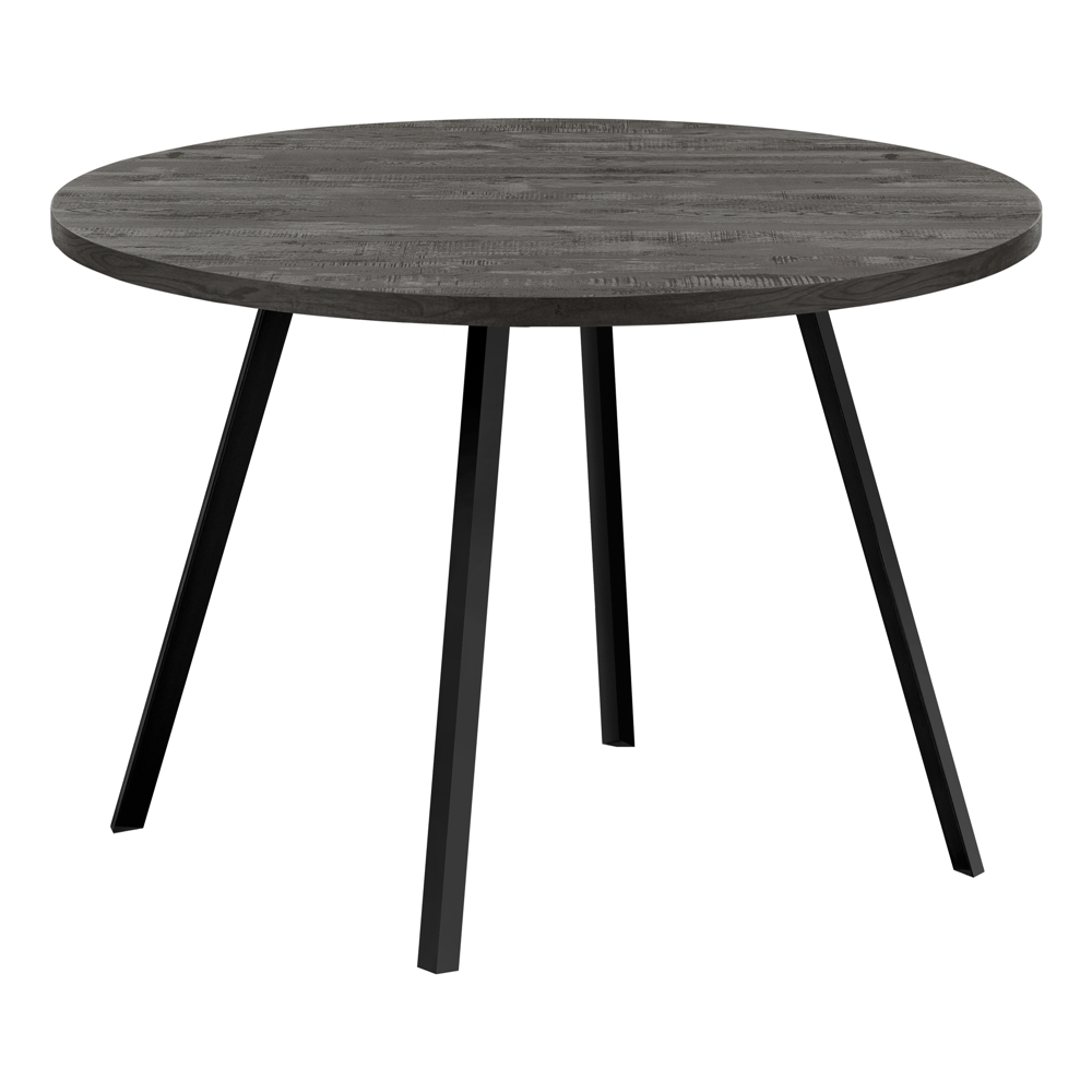 Monarch Specialties Round Fixed Standard Dining Table, Composite Top With Metal Base, Black - Image 3