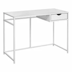 Monarch Specialties COMPUTER DESK - 42"L / WHITE / WHITE METAL