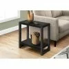 Monarch Specialties Composite Rectangular Side End Table, 22-in X 23.75-in, Black