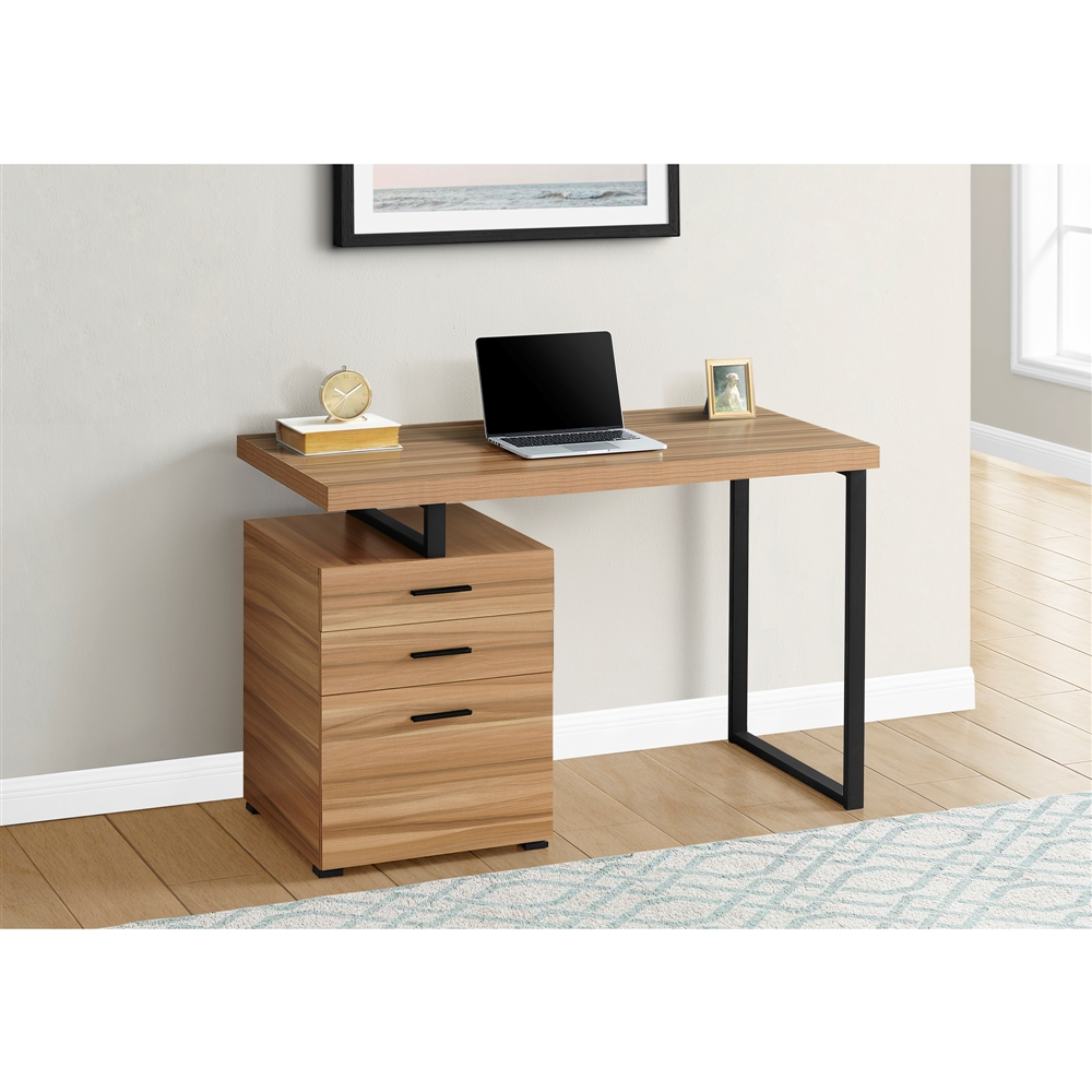Monarch Specialties COMPUTER DESK - 48"L / RECLAIMED WOOD / BLACK METAL / L/R - Image 2