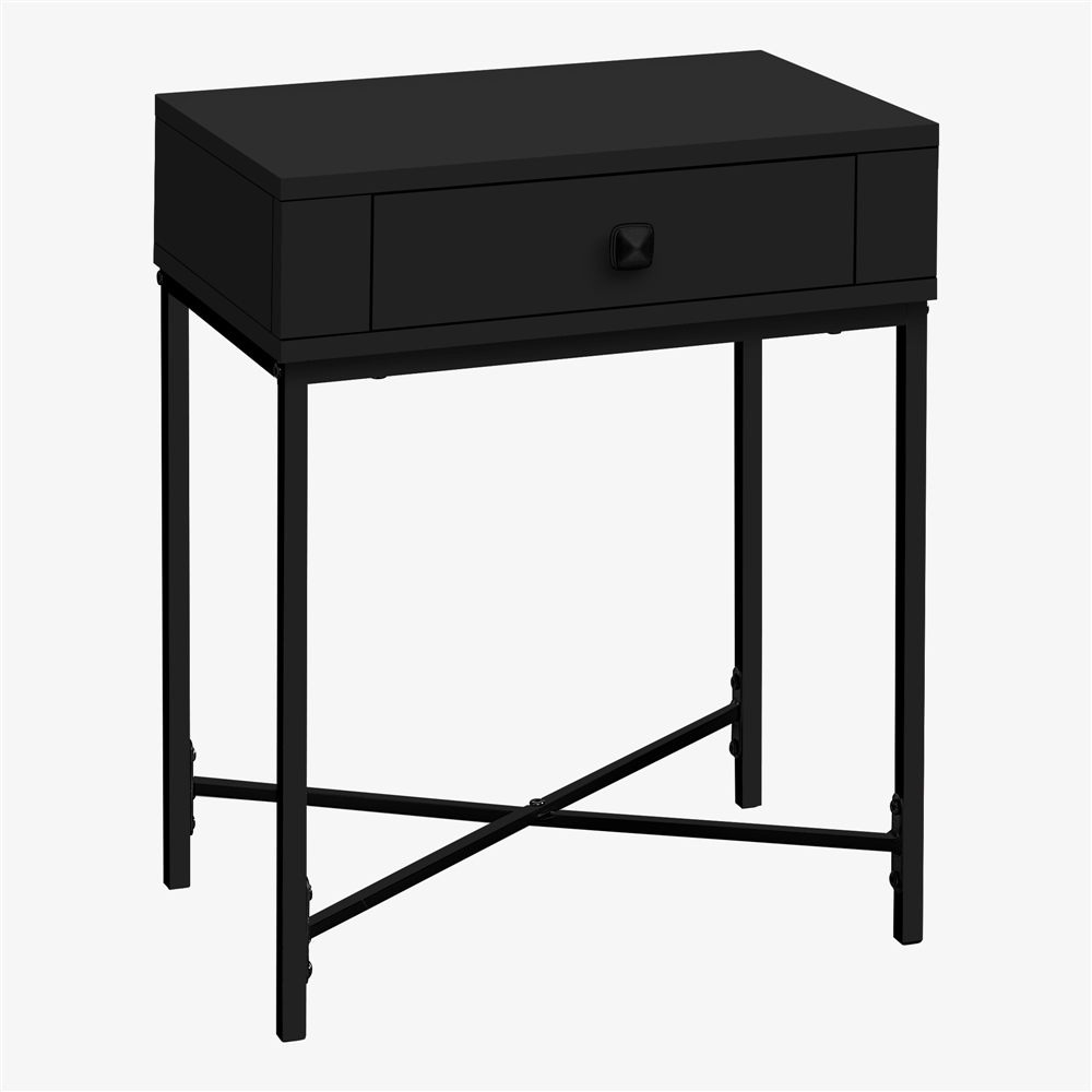 Monarch Specialties Composite Rectangular 1-Drawer Side End Table, 22.5-in X 18.25-in, Black - Image 4