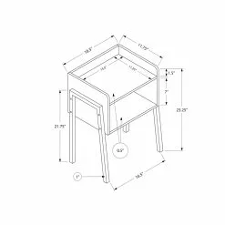 Monarch Specialties Black Composite Rectangular Side Table