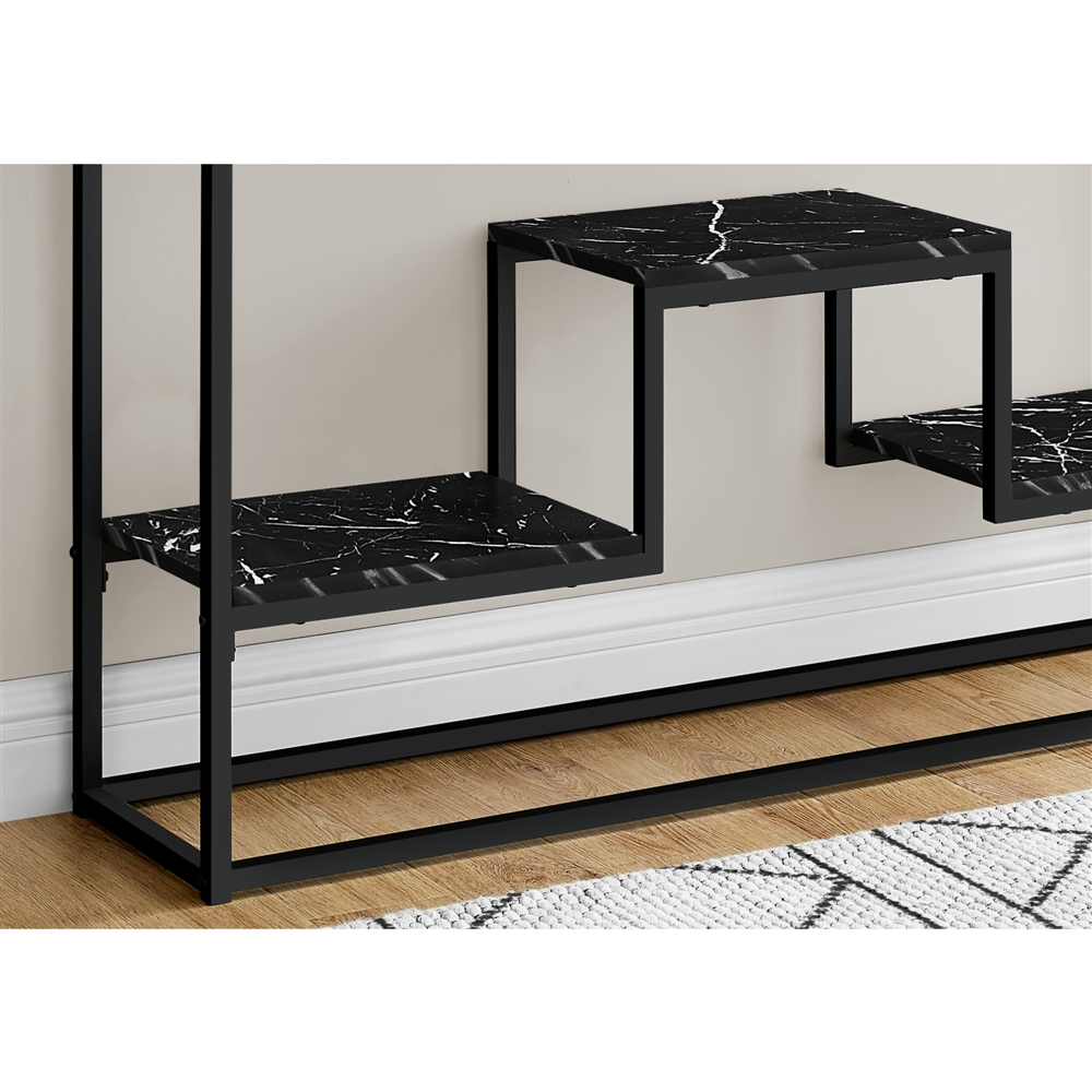 Monarch Specialties 31.75-in X 48-in Black Faux Marble Eclectic Console Table - Image 6
