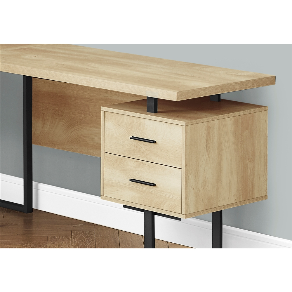 Monarch Specialties 47.25-in Natural Modern/Contemporary L-Shaped Desk - Image 3