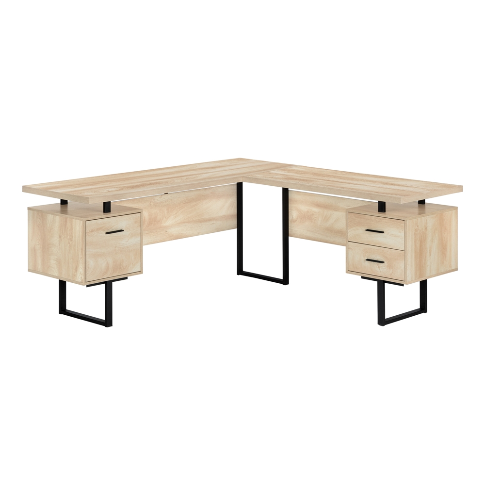 Monarch Specialties 47.25-in Natural Modern/Contemporary L-Shaped Desk - Image 5