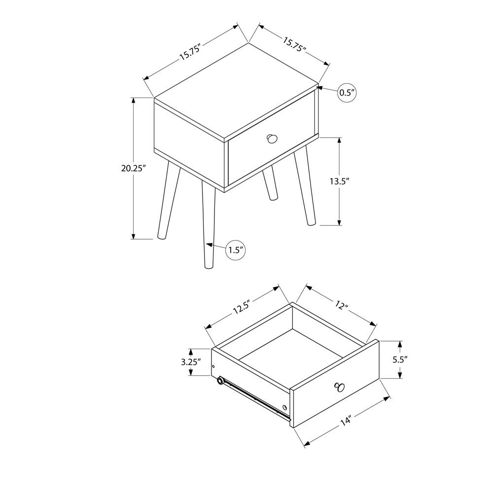 Monarch Specialties Walnut Composite Square End Table - Image 6