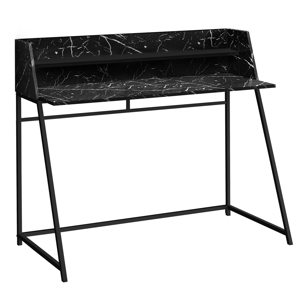 Monarch Specialties 46-in Black Faux Marble Modern/Contemporary Computer Desk - Image 3