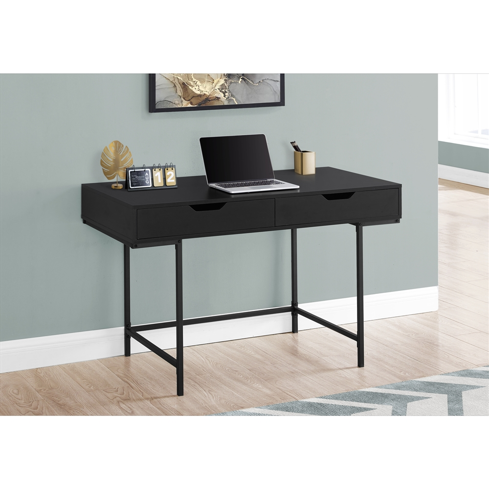 Monarch Specialties 47.25-in Black Modern/Contemporary Computer Desk - Image 6