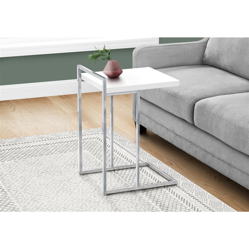 Monarch Specialties White Composite Rectangular End Table - Image 2