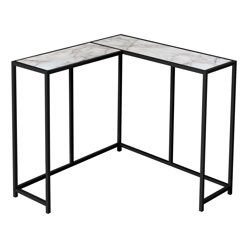 Monarch Specialties White Faux Marble Modern Console Table - Image 3