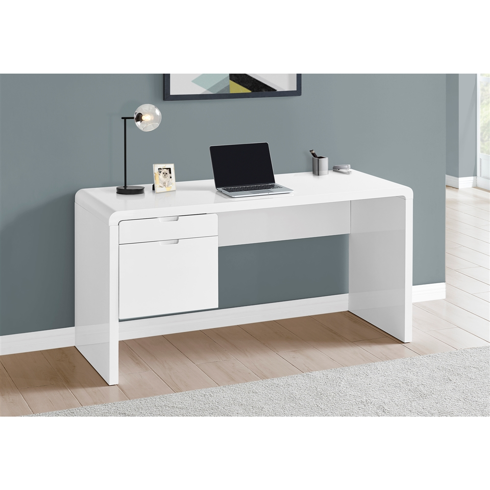 Monarch SpecialtiesĀ 60-in White Modern/Contemporary Computer Desk