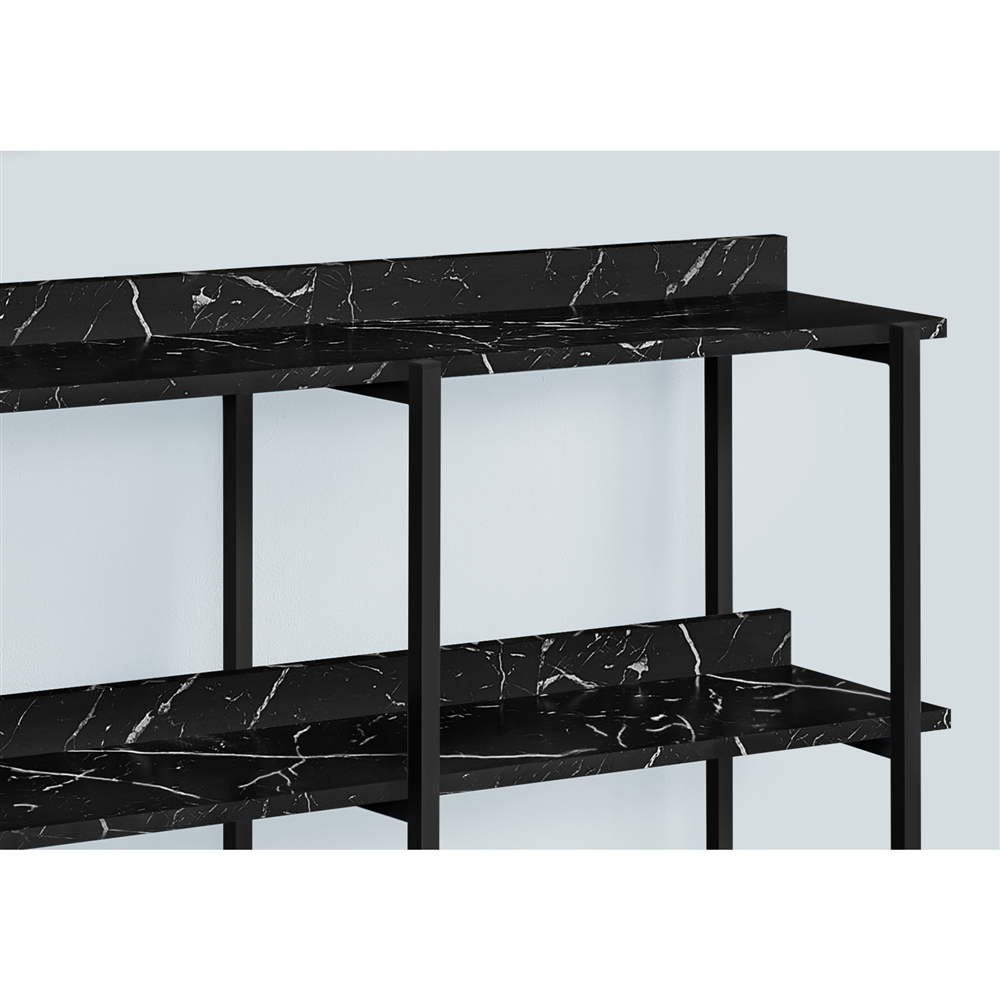 Monarch Specialties 48-in Black Marble-look Modern Console Table - Image 2