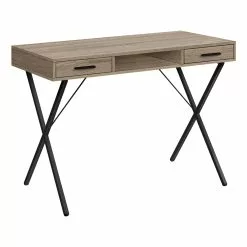 Monarch Specialties 42-in Dark Taupe Faux Wood Modern/Contemporary Computer Desk