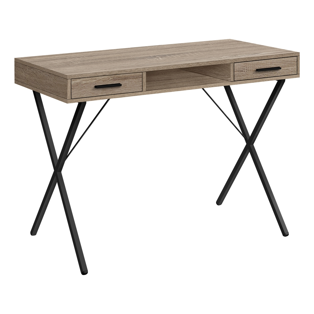 Monarch Specialties 42-in Dark Taupe Faux Wood Modern/Contemporary Computer Desk