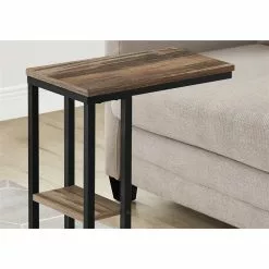 Monarch Specialties Rectangular Brown Faux Wood Composite End Table