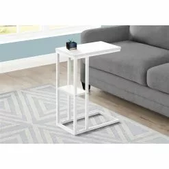 Monarch Specialties Rectangular White Composite End Table