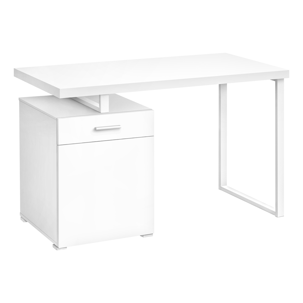 Monarch Specialties 47.25-in White Modern/Contemporary Computer Desk - Image 5