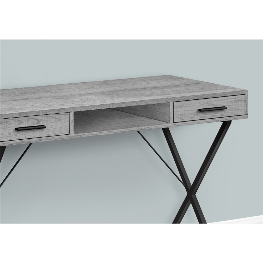 Monarch Specialties 42-in Grey Faux Wood Modern/Contemporary Computer Desk - Image 5