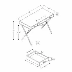 Monarch Specialties 42-in Grey Faux Wood Modern/Contemporary Computer Desk