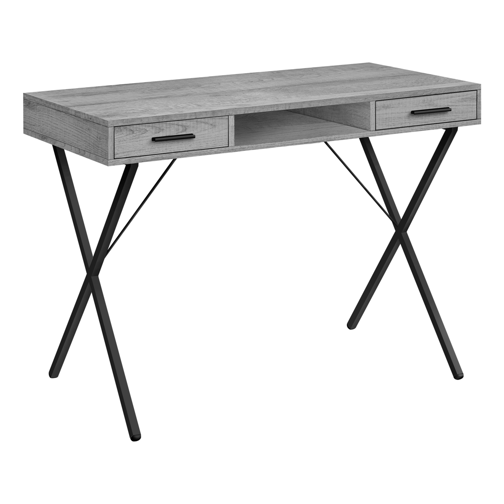 Monarch Specialties 42-in Grey Faux Wood Modern/Contemporary Computer Desk - Image 2
