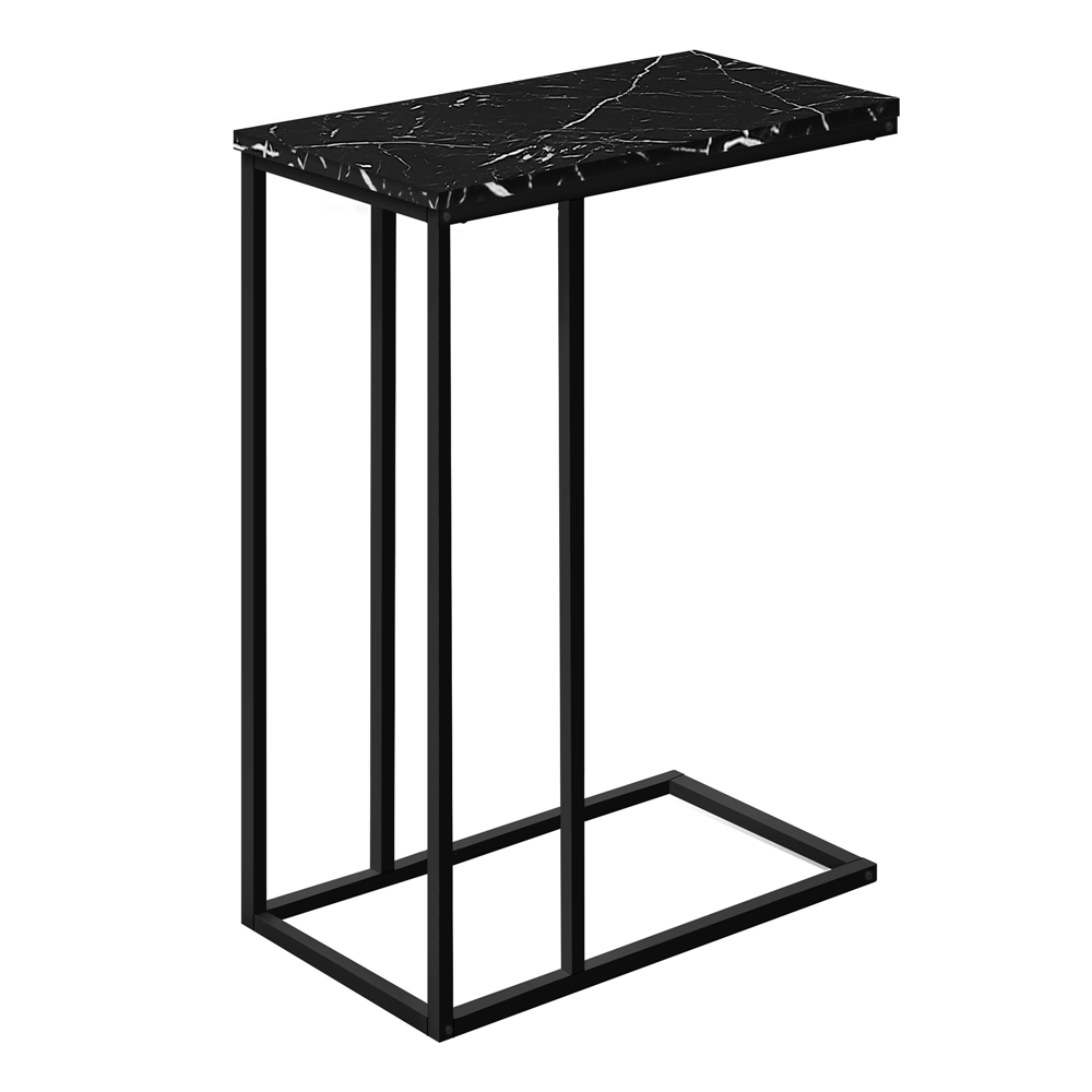 Monarch Specialties Black Faux Marble Composite Rectangular End Table - Image 5