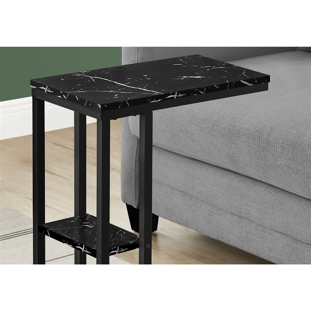 Monarch Specialties Rectangular Black Faux Marble Composite End Table - Image 4