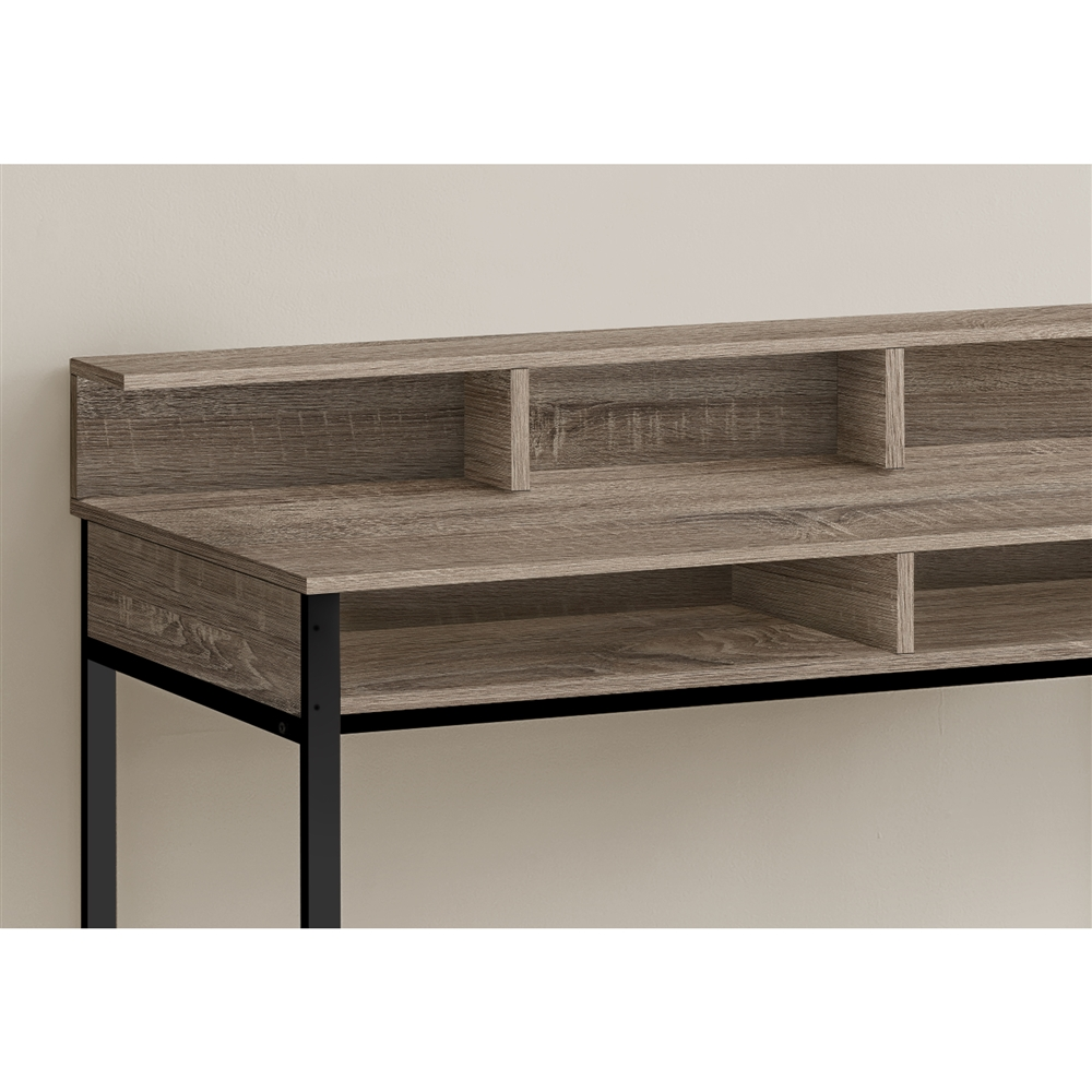 Monarch Specialties 47.25-in Dark Taupe Faux Wood Modern/Contemporary Standing Desk - Image 3