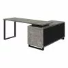 Monarch Specialties 72-in Grey Faux Concrete Modern/Contemporary L-Shaped Desk