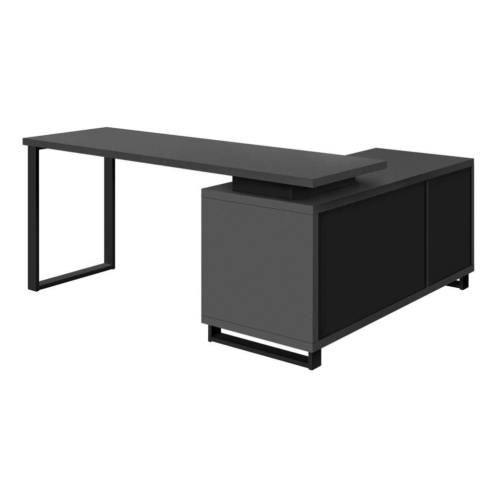 Monarch Specialties 72-in Grey Modern/Contemporary L-Shaped Desk
