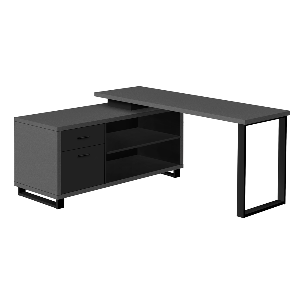 Monarch Specialties 72-in Grey Modern/Contemporary L-Shaped Desk - Image 2