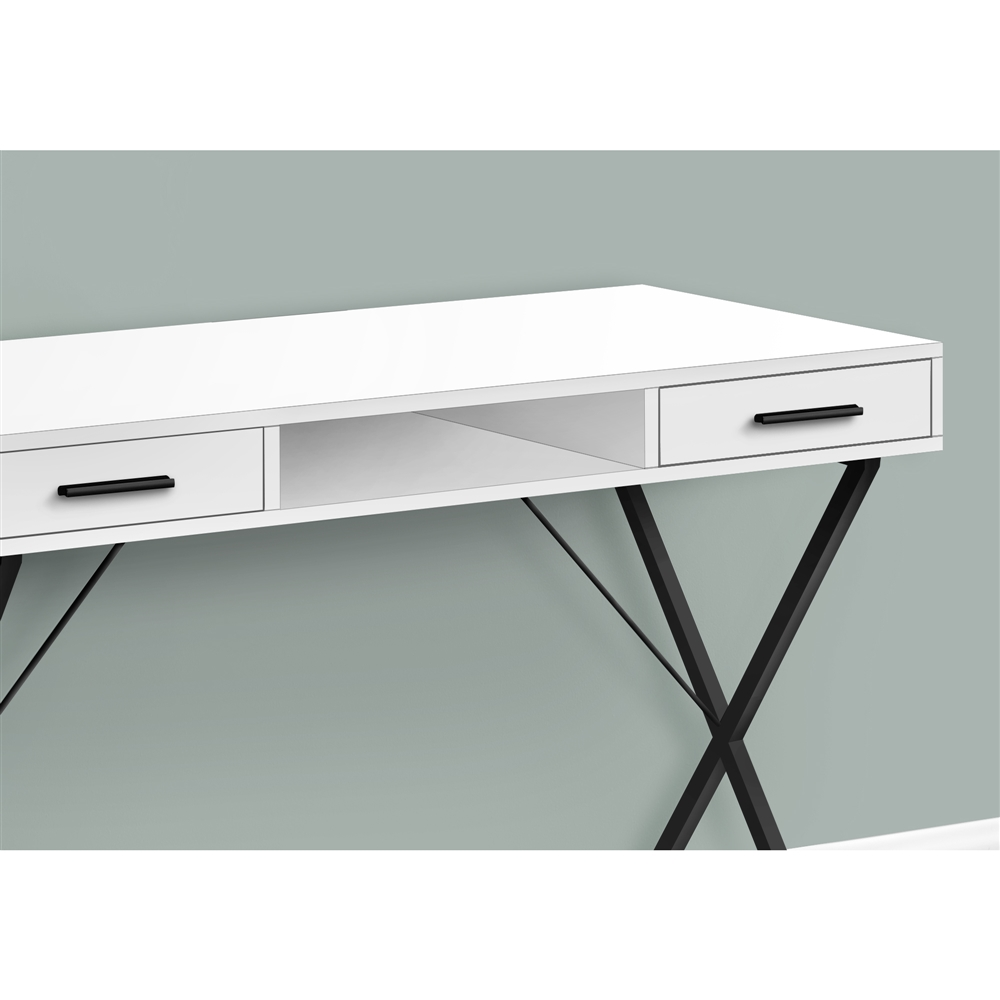 Monarch Specialties 42-in White Modern/Contemporary Computer Desk - Image 6
