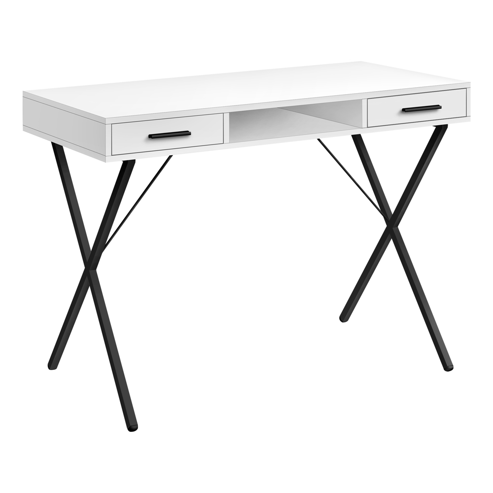 Monarch Specialties 42-in White Modern/Contemporary Computer Desk - Image 4