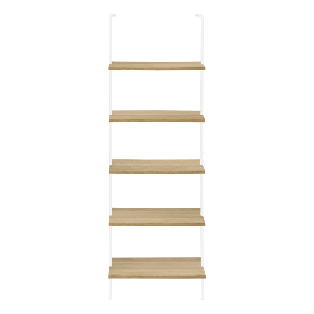 Monarch Specialties Natural Faux Wood Metal 5-Shelf Ladder Bookcase - Image 3