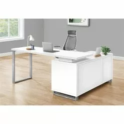 Monarch Specialties 72-in White Modern/Contemporary L-Shaped Desk