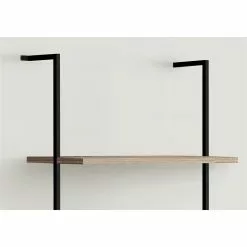 Monarch Specialties Dark Taupe Faux Wood Metal 5-Shelf Ladder Bookcase