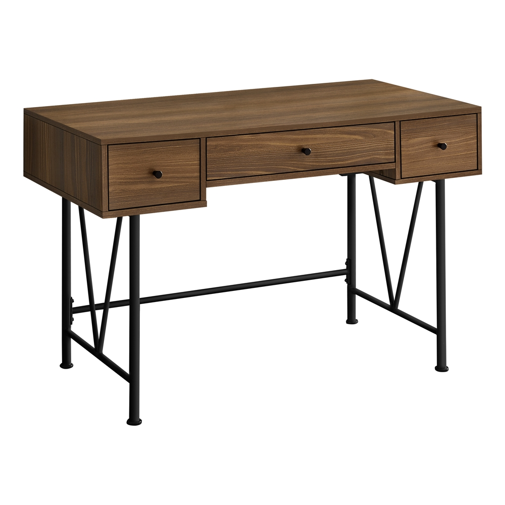 Monarch Specialties 47.25-in Walnut Faux Wood Modern/Contemporary Computer Desk - Image 6