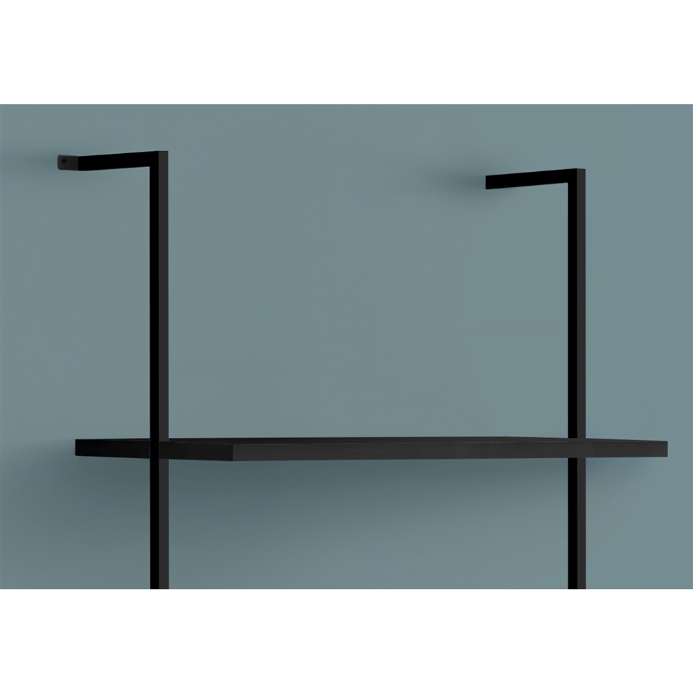 Monarch Specialties Black Metal 5-Shelf Ladder Bookcase