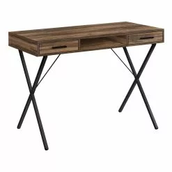 Monarch Specialties 42-in Brown Faux Wood Modern/Contemporary Computer Desk