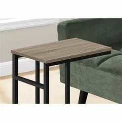 Monarch Specialties 18-in Dark Taupe Composite Rectangular Accent Table