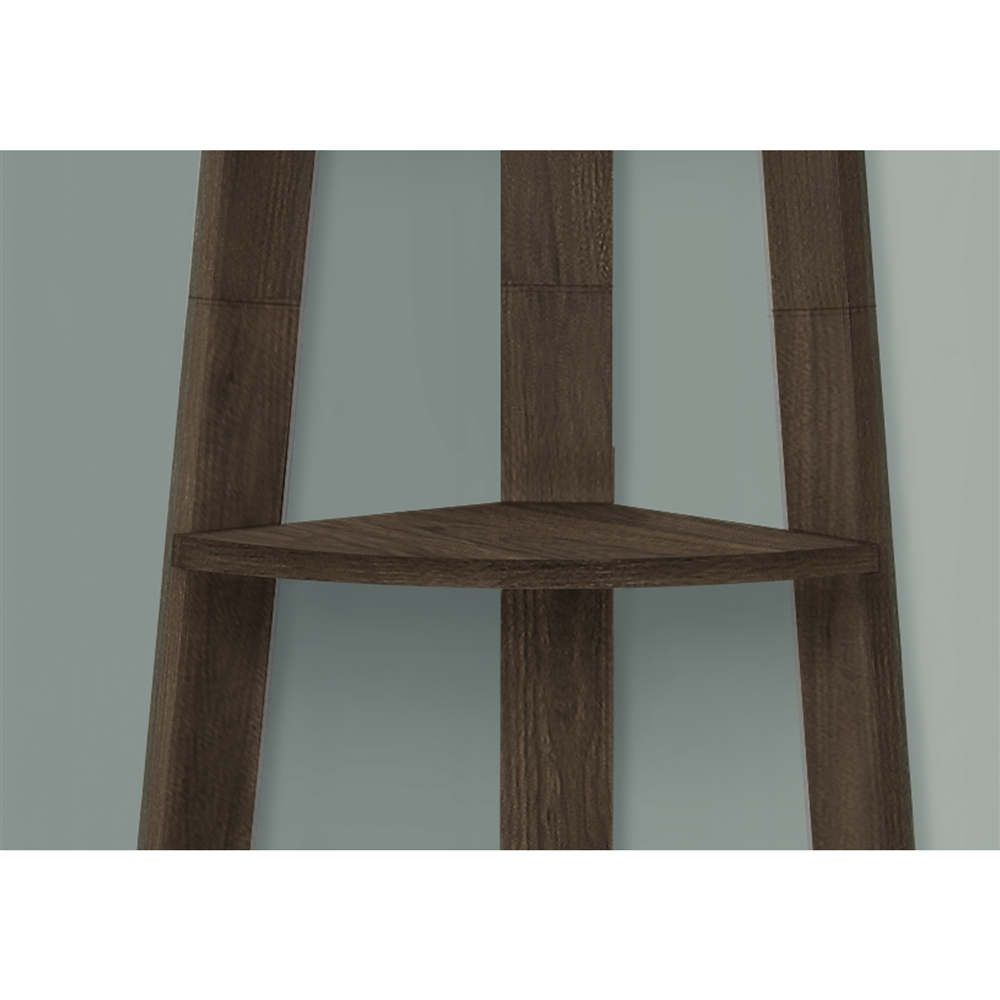 Monarch Specialties Dark Walnut Composite 5-Shelf Corner Bookcase - Image 6