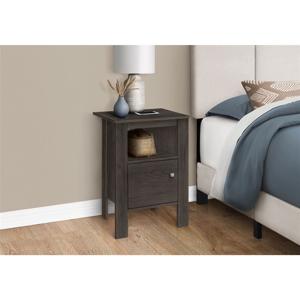 Monarch Specialties 17.25-in Brown Oak Composite Rectangular Side Table - Image 5