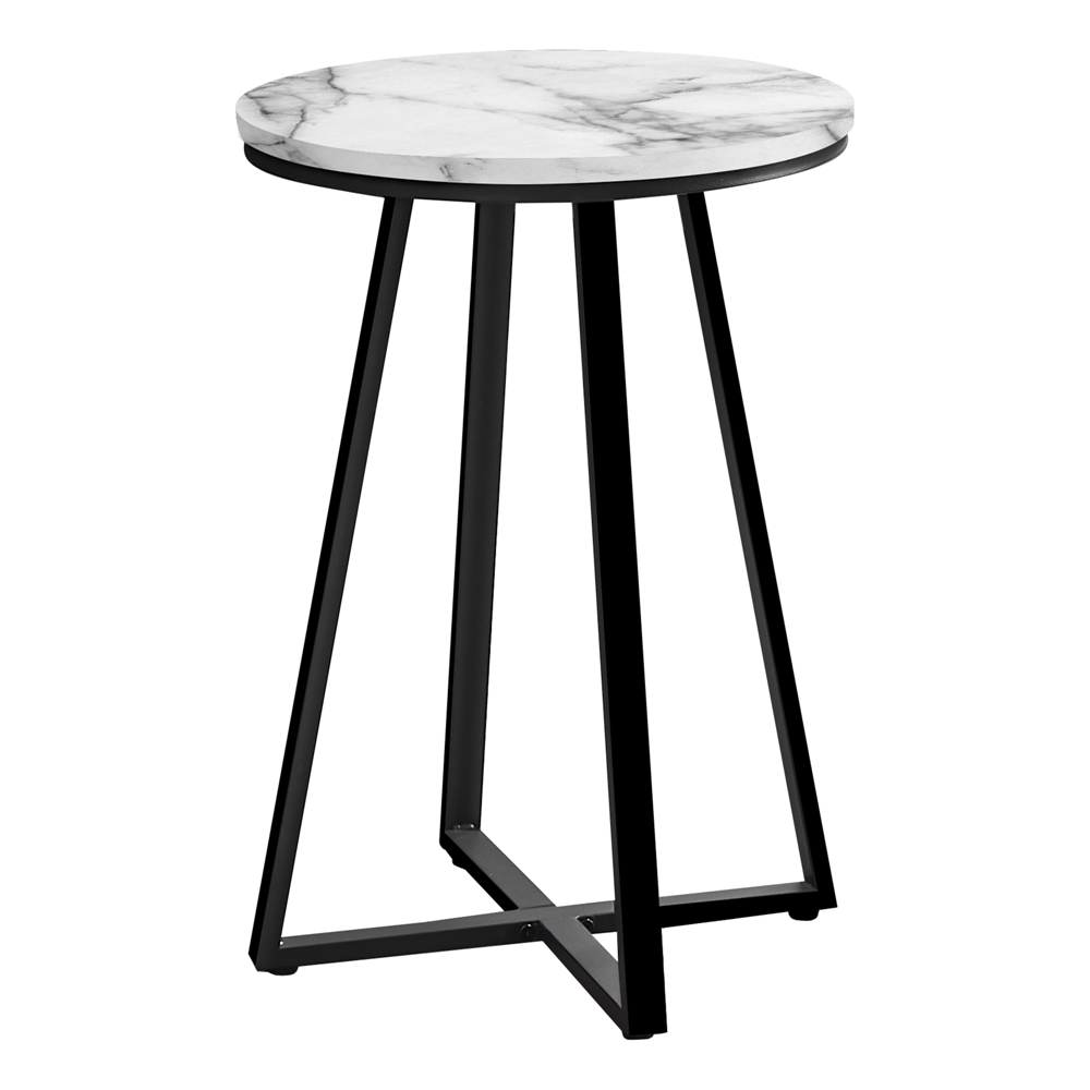 Monarch SpecialtiesĀ 15.75-in White Marble-Look Composite Round Accent Table - Image 3