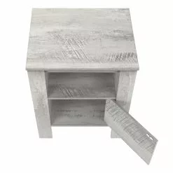 Monarch Specialties 17.25-in Grey Composite Rectangular Side Table