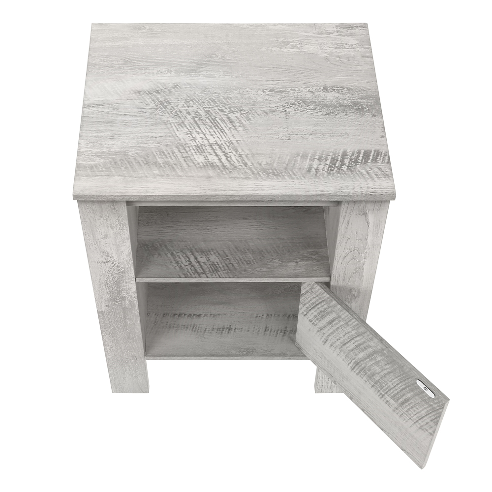 Monarch Specialties 17.25-in Grey Composite Rectangular Side Table